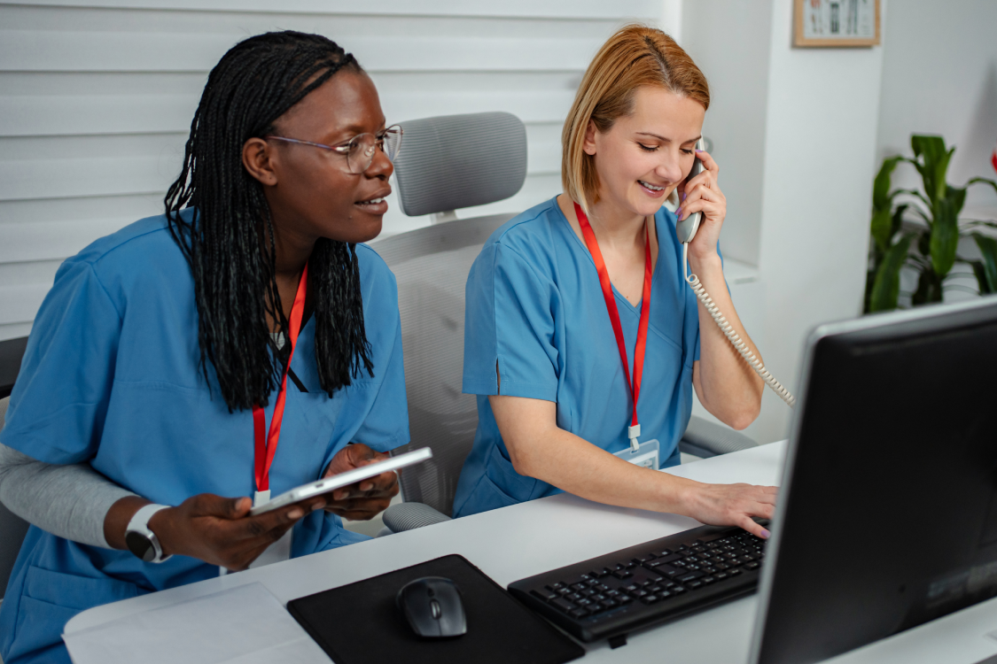 healthcare professionals working at clinic